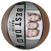 Beste pap Black Silver Balls Foto vaderdag Basketbal (Verticaal)
