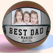 Beste pap Black Silver Balls Foto vaderdag Basketbal