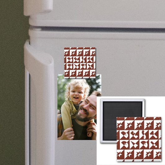 Beste pap bruin rood patroon magneet