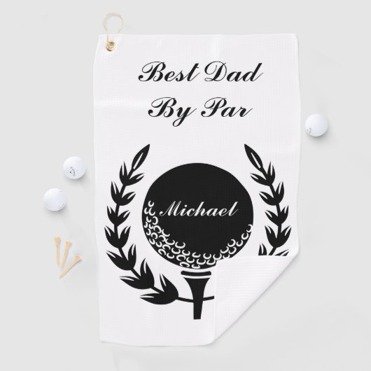 Beste Pap By Par Aangepaste Naam Classic Golfhanddoek (Insitu)