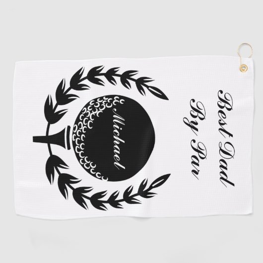 Beste Pap By Par Aangepaste Naam Classic Golfhanddoek (Horizontaal)