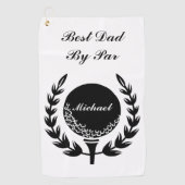 Beste Pap By Par Aangepaste Naam Classic Golfhanddoek (Voorkant)