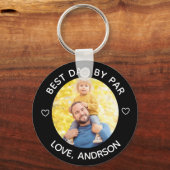 Beste Pap By Par Aangepaste Naam Foto Vaderdag Sleutelhanger (Achterkant)