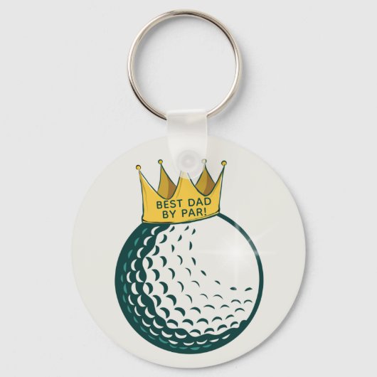 Beste Pap By Par Foto Golf Ball gepersonaliseerd Sleutelhanger (Voorkant)