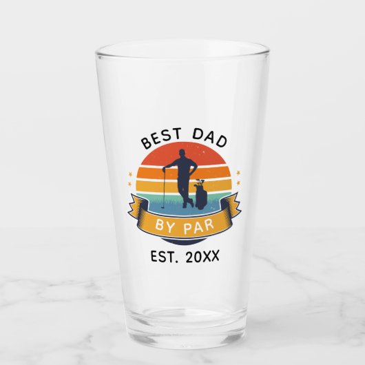 Beste Pap By Par Golf Lover Vaders Dag Custom Glas (Voorkant)