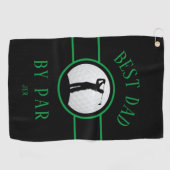 Beste Pap By Par Golf Quote Monogrammed Zwart Groe Golfhanddoek (Horizontaal)