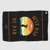 Beste Pap By Par Moderne Golfer Silhouet Zwart Ple Golfhanddoek (Horizontaal)