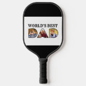Beste pap Citaat 3 Foto Collage Pickleball Paddle (Voorkant)