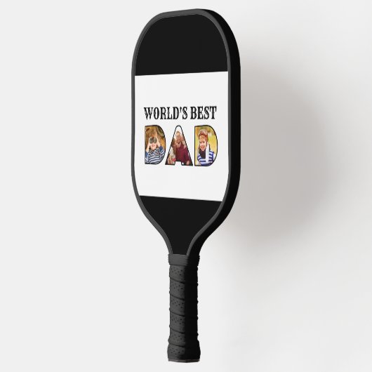 Beste pap Citaat 3 Foto Collage Pickleball Paddle (Links)