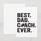 Beste pap Coach Ever Vaderdag Gift Bedankkaart (Voorkant / Achterkant)