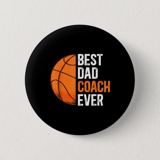 Beste Pap Coach Ooit Basketbal Pap Basketbal Spele Ronde Button 5,7 Cm (Voorkant)