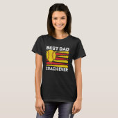 Beste Pap Coach Ooit Softbal Amerikaanse Vlag 4e v T-shirt (Voorkant volledig)