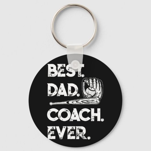 Beste pap Coach op Baseball Fathers Dag Sleutelhanger (Voorkant)