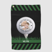 Beste pap door par foto gepersonaliseerd golfhanddoek (Voorkant)