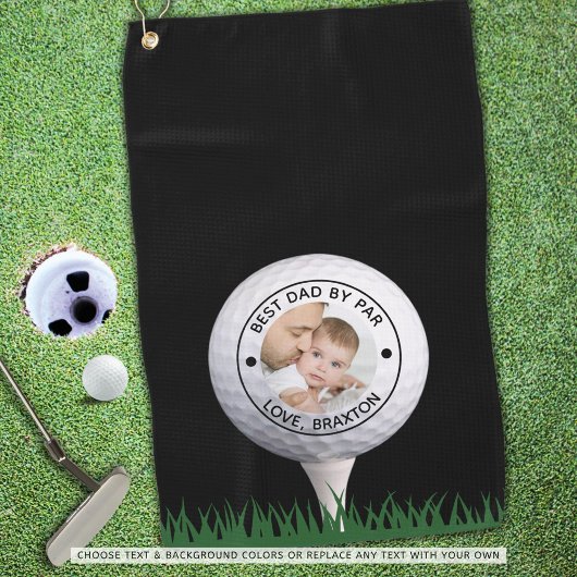 Beste pap door par foto gepersonaliseerd golfhanddoek