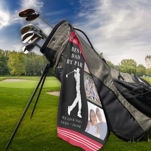 Beste Pap door Par Fotocollage Vaderdag Gift Golfhanddoek