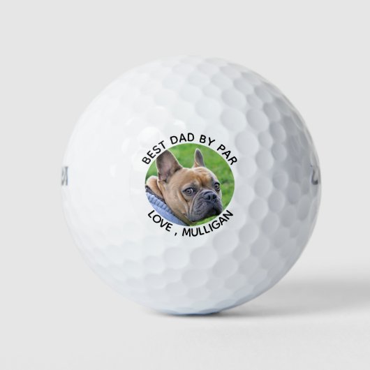 Beste Pap Door Par Gepersonaliseerde Hond Pap Foto Golfballen (Voorkant)