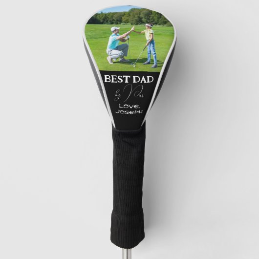 Beste Pap door Par Vaderdag Gepersonaliseerde Gift Golfheadcover (Voorkant)