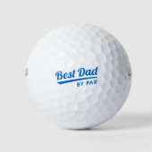 Beste Pap Door Par Vaderdag Gift Blauw Golfballen (Voorkant)