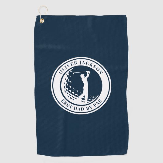 Beste pap door Par Vaderdag Gift Golfhanddoek (Voorkant)