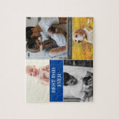 Beste pap Ever Blue Aangepaste foto Collage Legpuzzel (Verticaal)