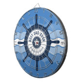 Beste pap Ever Blue Shield Wheel and Waves Dartbord (Voorkant Rechts)