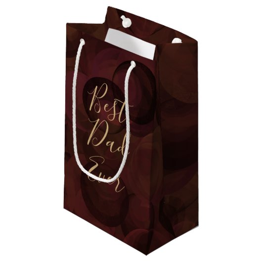 Beste pap Ever Coffee Brown Klein Cadeauzakje (Voorkant Gekanteld)