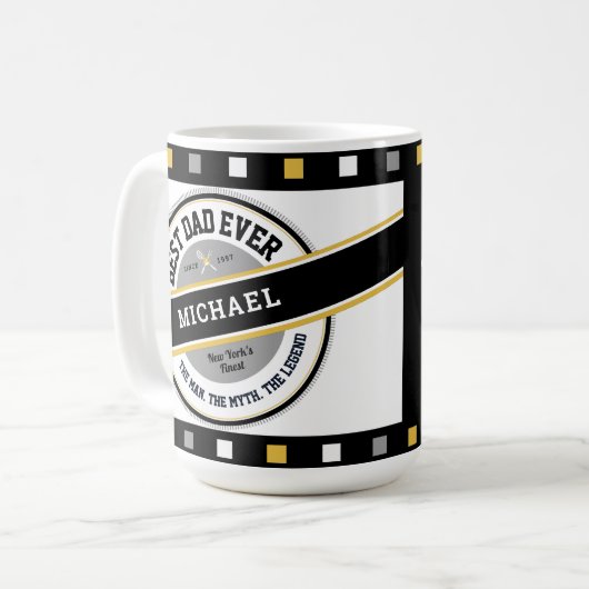 Beste pap Ever Cool Vaderdag Persoonlijk Koffiemok (Voorkant links)