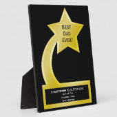 Beste pap Ever Custom Award Plaque, Gold Star Fotoplaat (Zijkant)