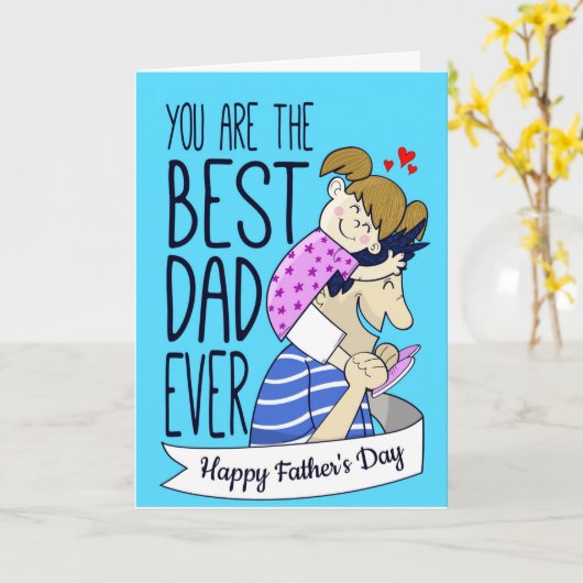 Beste pap Ever Fathers Day Kaart (Gele Bloem)