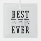 Beste pap Ever Guitar Chords | Vaderdag Cadeau Glas Ornament (Voorkant)