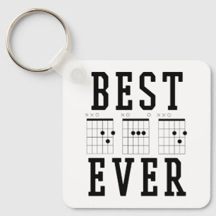 Beste pap Ever Guitar Chords   Vaderdag Cadeau Sleutelhanger