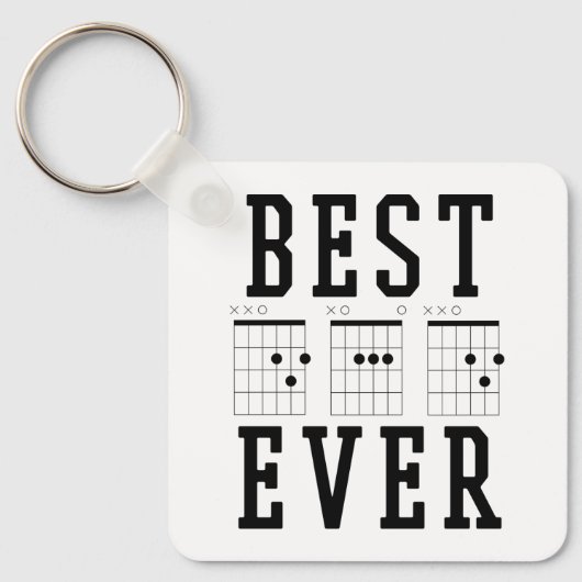 Beste pap Ever Guitar Chords | Vaderdag Cadeau Sleutelhanger (Voorkant)