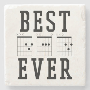 Beste pap Ever Guitar Chords   Vaderdag Cadeau Stenen Onderzetter