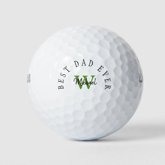 Beste Pap Ever Monogram Golfballen (Voorkant)