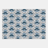 Beste pap Ever Mustache Vaderdag Inpakpapier Vel (Voorkant 3)