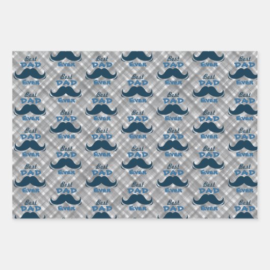 Beste pap Ever Mustache Vaderdag Inpakpapier Vel (Voorkant)