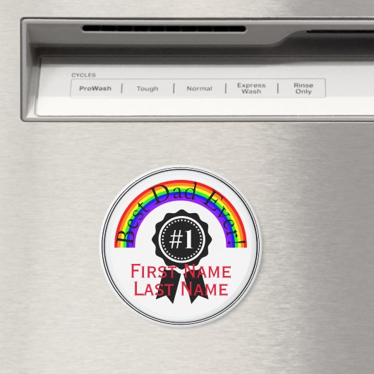 Beste pap Ever Rainbow Magnet HAMbWG (Insitu (Vaatwasser))