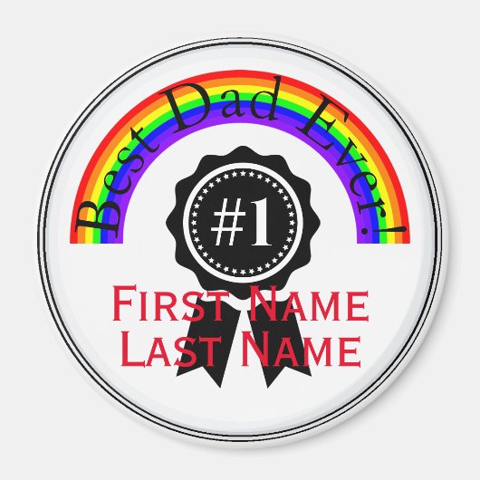 Beste pap Ever Rainbow Magnet HAMbWG (Voorkant)