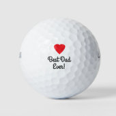 Beste pap Ever Red Heart Golf Balls Golfballen (Voorkant)