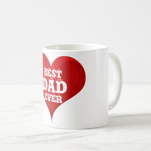 Beste pap Ever Red Heart Love Mok (Voorkant rechts)