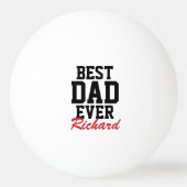 Beste pap Ever Red Monogrammed Vaderdag Pingpongbal (Voorkant)