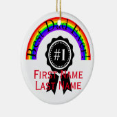Beste pap Ever regenboogversiering HAMbWG Keramisch Ornament (Rechts)