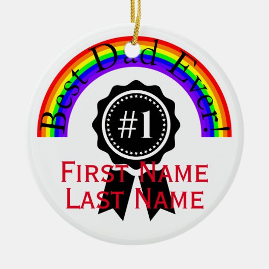 Beste pap Ever regenboogversiering HAMbWG Keramisch Ornament (Voorkant)