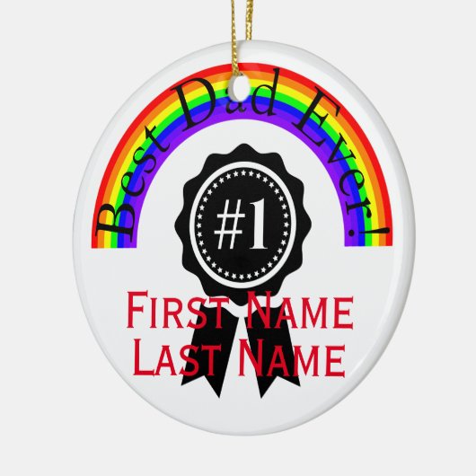 Beste pap Ever regenboogversiering HAMbWG Keramisch Ornament (Links)