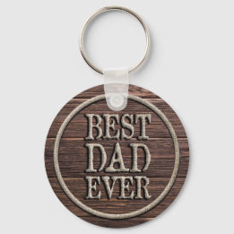 Beste pap Ever Rustic Burlap & Wood Sleutelhanger