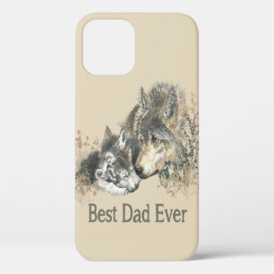 Beste pap Ever Wolf Waterverf Animal Quote Case-Mate iPhone Case