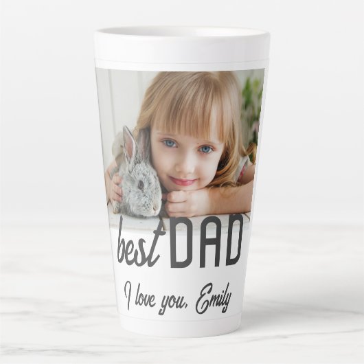 Beste pap foto vaderdag latte mok (Voorkant)