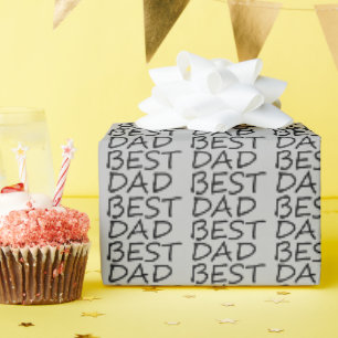 Beste pap grijs zwart modern Vaderdag cadeau Cadeaupapier