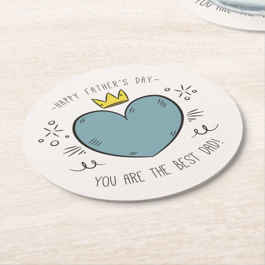 Beste pap Happy Vaderdag | ONDERZETTER (Gebogen)